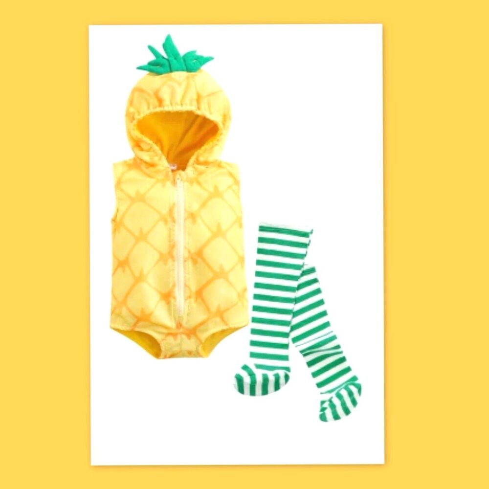 Carter's Yellow Plush Fleece Pineapple Costume ~ Size 6-9 Months - Picture 1 of 3